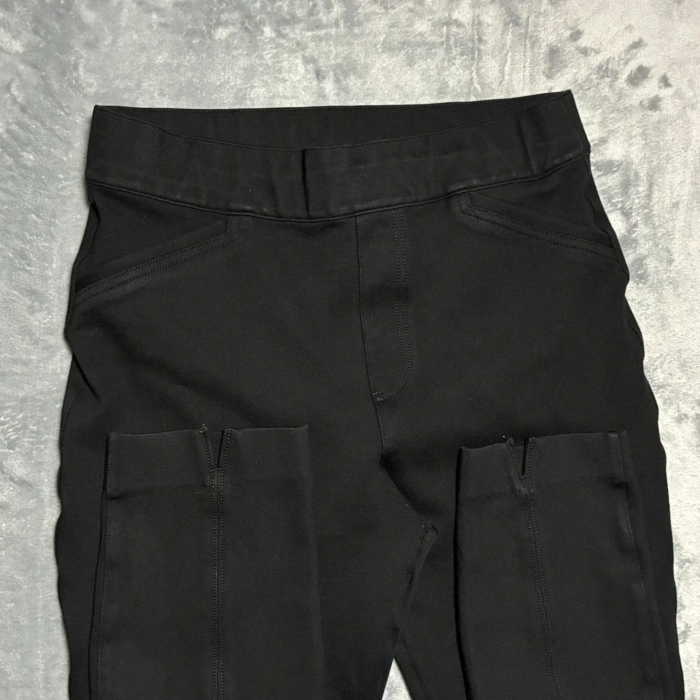SPANX Black‎ Ponte Knit Pull On Cropped Ankle Pants Women's Medium
